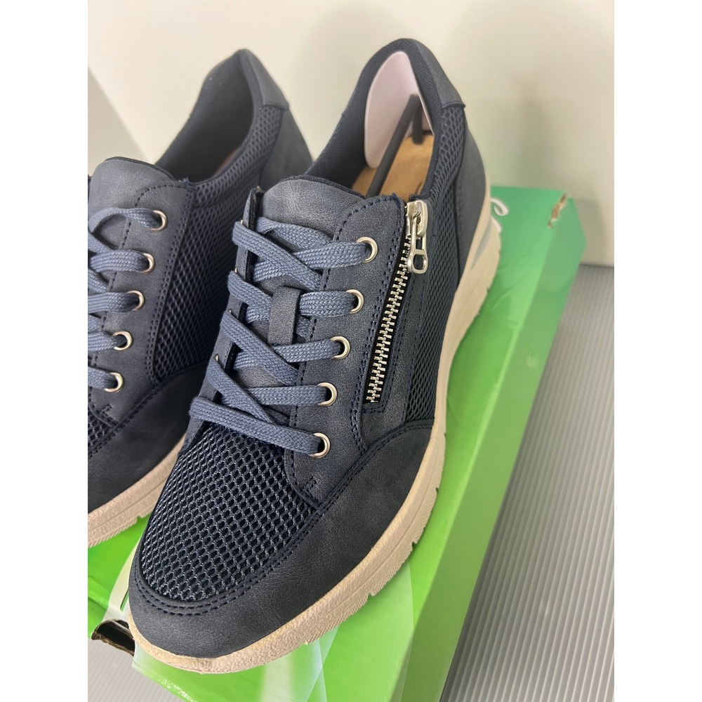 Easy Street Comfort Wave Barrie Navy Mesh Zip Up Sneakers Womens 9.5 W NEW - Picture 5 of 12